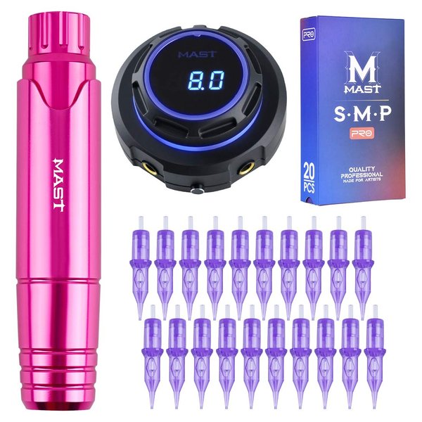 Mast Tattoo Machine Kit Rotary P10 Pen Halo Power Supply Pro Cartridges Needles (TZ367-1)