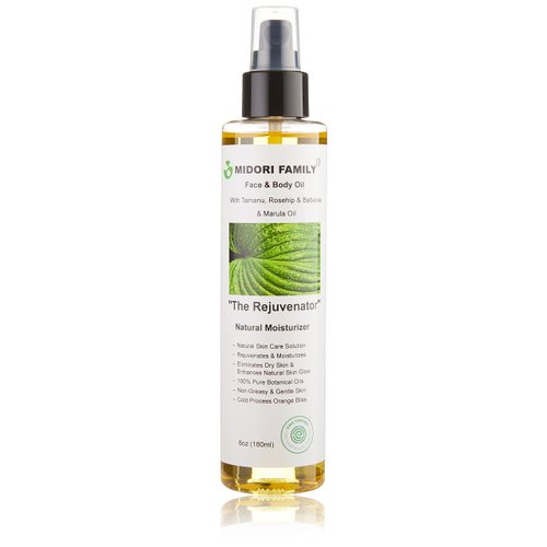Midori Family Rejuvenating Facial oil and Body care- Dry Skin and moisturizing oil | Non-greasy Non-Comedogenic, 6 Ounce, For All Skin Types, with Vitamin E