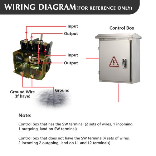 Water Pressure Switch - Well Pump Pressure Control Switch Electric Auto Control Adjustable Differential 1/4" Female NPT
