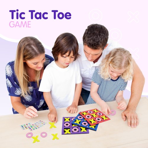 4E's Novelty Foam Tic Tac Toe Game [Bulk 24 Pack] Individually Wrapped Valentines Gifts for Kids Party Favors, Goody Bag Fillers Toys, Classroom Exchange