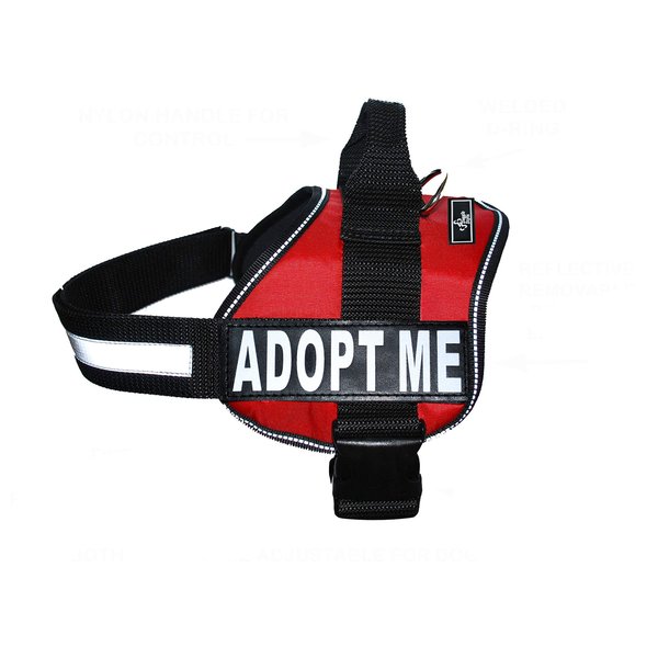 ADPOT ME Nylon Dog Vest Harness. Purchase comes with 2 reflective removable ADOPT ME patches PLEASE MEASURE your dog before ordering