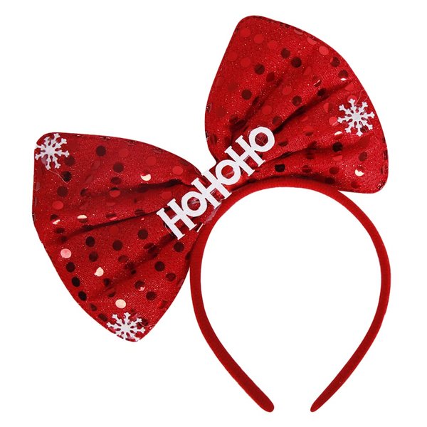 Christmas Headband Xmas Bow Hair Bands Red Red Glitter Snowflake Design Christmas Hair Accessories for Girls Women Birthday Party New Year Wedding Celebration Head Wear Gifts