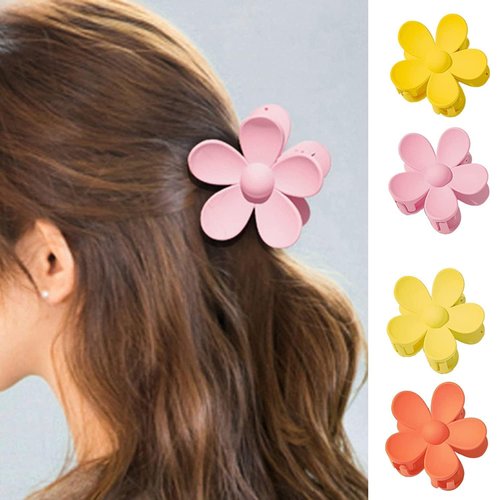 1Pc Cream-coloured Flower for Cute Flower Claw for Women Non-slip Matte Large Claw Clips for Thick Hair and Thin Hair Medium Hair Claws Jaw Clips for Hair Clips and Barrettes