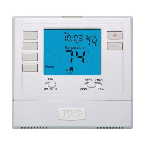 PRO1 IAQ T725 Programmable 2H/1C Digital Heat Pump Thermostat with 4 sq. in. Display