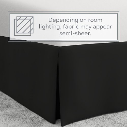 Bed Maker’s Never Lift Your Mattress Wrap Around Bed Skirt, Classic Style, Low Maintenance Wrinkle Resistant Fabric, Traditional 14 Inch Drop Length, California King, Black