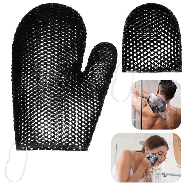 2 Pcs Honeycomb Bath Mitt Exfoliating Glove Set Honeycomb Face and Body Scrubber Exfoliating Shower Mitt Sponges for Cleaning Body Skin Shower Beauty Spa (Black)