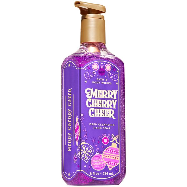 Bath and Body Works MERRY CHERRY CHEER Deep Cleansing Hand Soap 8 Fluid Ounce (2019 Edition)