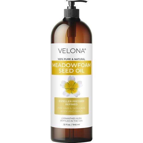 velona Meadowfoam Seed Oill 32 Fl Oz | 100% Pure and Natural Carrier Oil | Refined, Cold pressed | Cooking, Skin, Hair, Body & Face Moisturizing | Use Today - Enjoy Results