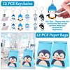 110 PCS Winter Arctic Animals Party Favors, Winter Arctic Polar Animals Stickers Temporary Tattoos Slap Bracelets Keychains Badges Gift Bags Arctic Animals Birthday Party Decorations Supplies for Kids