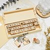 Toptime Letter Stamps, 42Pcs Rubber Alphabet Stamp Set DIY Wooden Stamps with Storage Case, Vintage Number Stamps Mini Symbol Stamps for Crafting, Journaling, Card Making, Scrapbooking, Kids Painting