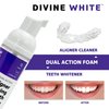 Divine White Dual-Action Stain Removal Aligner/retainer Cleaner and Teeth Whitening Foam- Hydrogen Peroxide-Good for Invisalign, ClearCorrect, SmileDirectClub, Candid -Oral Care-Toothpaste Replacement