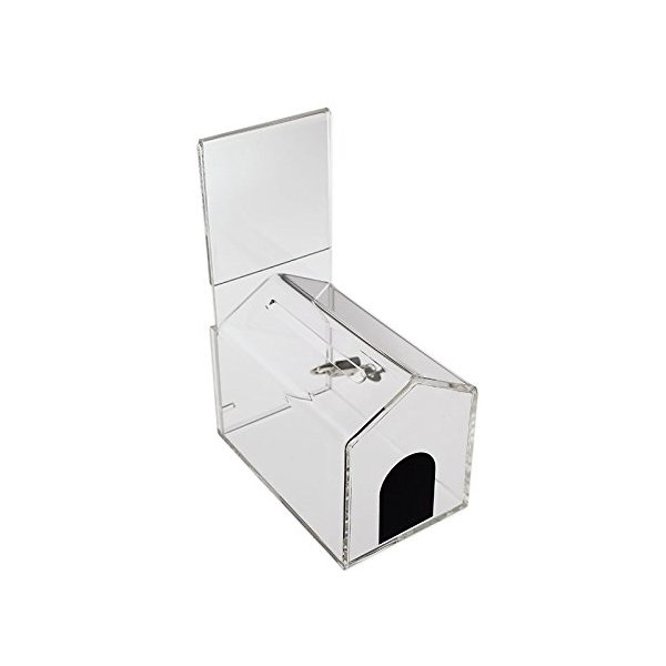 Small House shelter shaped charity Donation coin collection money piggy bank ballot box 7 x 5 x 3 inch animal house suggestion and fundraising box with Cam-lock and 2 Keys
