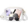 MOMSIV Clear Bag for Stadium Events, Clear Stadium Bag with Adjustable Strap Clear Stadium Crossbody Bag for Women Men Concerts Sports White