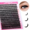 Lash Clusters 280pcs 80D 10-18mm Cluster Lashes Mixed Tray 3D Effect Volume Individual Lashes Cluster Eyelash Extensions Fluffy Soft D Curl DIY Lash Extension Kit at Home (80D-0.07-D,10-18mm)