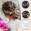 Oriamour Bridal Headpiece Wedding Crystal Headband With Leaves and Freshwater Pearl Hair Accessories For Bride Flower Girl (Silver)