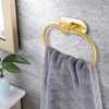 Eolax Towel Bar/Bath Towel Ring, Self Adhesive Hand Towel Ring for Bathroom, Stainless Steel Sticky Hand Towel Holder, No Drilling Modern Round Towel Hanger Wall Mounted (Gold)