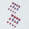24Pcs Independence Day Press on Nails Medium Length Square Fake Nails Short Patriotic Red French Tip Glue on Nails American Flag Full Cover False Nails 4th of July Star Acrylic Nails for Women