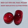 Red Cat Eye Gel Polish, 12D Cats Eye Gel Nail Polish, Magnetic Nail Polish Gel, Wine Red Glitter Nail Polish, Magnetic Nail Polish Gel for Women, Shimmer Gel Nail Polish for Nail Salon & DIY at Home