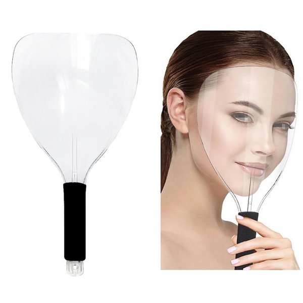 Barber Salon Face Shield Clear Plastic Hairdressing Haircut Face Mask Professional Hair Cutting Eye Protector Cover with Sponge Handle for Hair Salon Hairdressing Makeup Supplies