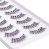 EMEDA False Eyelashes Natural Strips Look Pestañas Postizas Naturales 10 Pairs Invisible Band 3D Demi Wispies 12mm Fake Lashes Small Face Lashes Handmade Clear Band Eye Lashes(005)