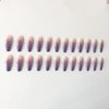 French Press on Nails Long Coffin Fake Nails Full Cover False Nails with gradient Design Acrylic Nails for Women and Girls 24Pcs (lavender)