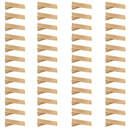 50 Pcs 3.5cm Alligator Hair Clips Gold Hair Clips Crafts Accessory for Arts Crafts Projects Hair Styling and Makeup