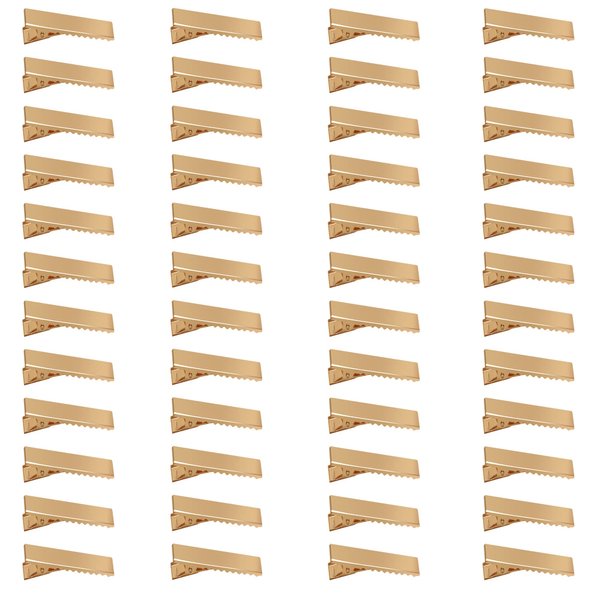 50 Pcs 3.5cm Alligator Hair Clips Gold Hair Clips Crafts Accessory for Arts Crafts Projects Hair Styling and Makeup