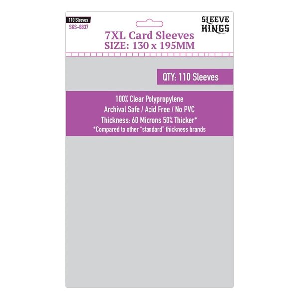 Premium Card Sleeves - "7XL" Sleeves (130mm x 195mm) - 110 Sleeves per Pack