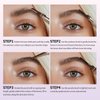 Music Flower Eyebrow Pencil,Portable 3 in 1 Eyebrow Shaping Enhancing Kit with Brow Trimmer & Brow Brush + Replaceable Brow Refills (Dark Brown)