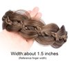 VOPPIS Wide Braided Headband with Teeth Synthetic Hair Plaited Headband Fishtail Braided Hair Band Hairpiece for Girls Women Beauty Accessory (Claybank, Wide)