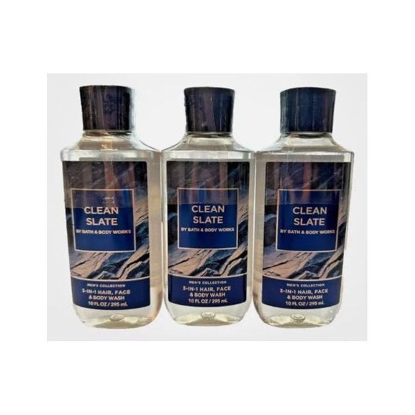 Bath & Body [3 Pack] SHOWER GEL/BODY WASH 10 FL OZ / 295 mL (Packaging may vary) (Full Size, CLEAN SLATE)