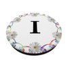 Cell Phone Pop Out Holder,Floral White Daisy Flower Letter I PopSockets Grip and Stand for Phones and Tablets