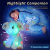 BSTAOFY 12‘’ Musical Light Up Elephant Plush Toy Floppy LED Stuffed Animals Lullabies Nightlight Bedtime for Kids Birthday Valentines for Toddlers, Blue