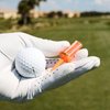 BRUSH T Premium Plastic Golf Tees, Orange Oversize 3-Pack, Size 2.4”, Unbreakable Innovative Design, Consistent Height, Perfect Golf Gift for Men and Women. Golfing Tees, Works With Any Golf Ball