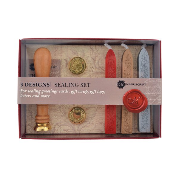Manuscript Pen Design Sealing Set 3 Quill, Christmas, Heart Coins
