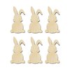 6 Pack of 3 inch Bunny shaped cutouts, Rabbit Wood cutouts, Unfinished Easter Bunny wood cutout, DIY Craft wooden cutout