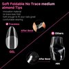UNA GELLA Almond Nail Tips, 12 Sizes Gel X Nail Tips Almond Shape, 120Pcs Pre-file Soft Gel Nail Tips Clear Acrylic Fake Nails Full Cover Nail Tips for Nail Extension DIY Salon Long Lasting