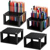 Foraineam 4-Pack 96 Holes Pencil & Brush Holder - Plastic Desk Organizer Stand Holder for Pencils, Pens, Paint Brushes, Modeling Tools, Office & Art Supplies