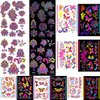 glaryyears 70+ Neon Temporary Tattoos, Glow UV Fake Charming Mandala Floral Butterfly Flowers designs, Women Girls Party Favor Supplies Night Pub 7 Sheets