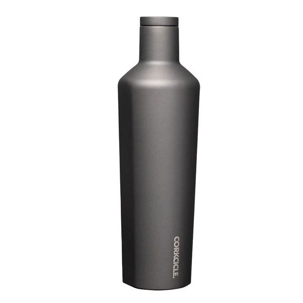 Corkcicle Classic Canteen Insulated Tumbler, Ceramic Slate, 25 oz – Reusable Water Bottle Keeps Beverages Cold for 25 Hours & Hot 12 Hours – Cupholder Friendly Tumbler with Screw-On Cap
