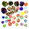 Allazone 35 PCS Cat Toys Balls Set, 7 Style Pompoms Kitten Toy Paper Balls Thread Ball, Foam Balls for Cats Colorful Rainbow Ball, Interactive Cat Toy for Cats to Play, Training