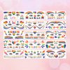 15 Sheets of Pride Tattoos, Gay Pride Tattoos Rainbow Temporary Tattoo Waterproof Durable Waterproof Rainbow Flag Tattoo Stickers for Pride Equality Parades and Celebrations