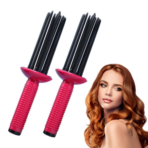 2pcs Fluffy Hair Curling Rollers, 2024 New Round Styling Comb for Volume and Curls, Professional Air Brush for Home Use