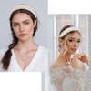 YISSION 1PC White Pearl Headband for Women Beaded Headbands Jeweled Hairband Fashion Thick Headband Wedding Bridal Headband Hair Accessories for Women Girls