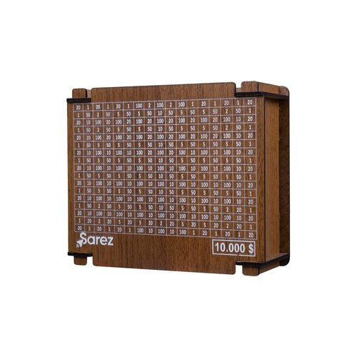 SAREZ Piggy Bank for Adults - Coin Bank for Girls and Boys - Wooden Adventure Themed Display Case - Money Piggy Banks with Opening - Keepsake Piggy Bank Gift for Home - Practical Gifts for Birthday