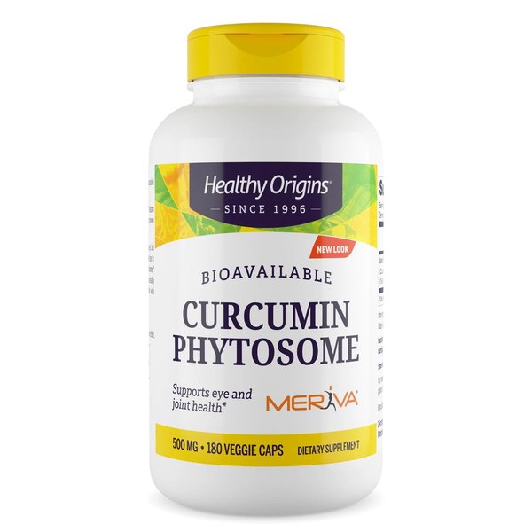 Healthy Origins Curcumin Phytosome (Featuring Meriva SF) 500 mg, Supports Health in Joints & Eyes, Non-GMO, Vegan, 180 Veggie Capsules