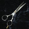 6" Barber Scissors With Finger Rest Razor Sharp Blades Hair Cutting Scissors and Thinning Shears Salon Tools - German Stainless CE (Screw-On Finger Rest)