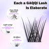 GAQQI Lash Clusters, Eyelash Clusters 120PCS C Curl Individual Lashes, Wispy Cluster Eyelash Extension 10-16mm Mixed Length, Natural Looking Cluster Lashes （GQ20, C Curl, 10-16mm)