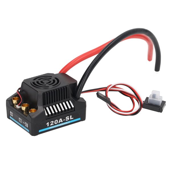 Diydeg Brushless ESC, 120A 2-4S Waterproof Electric Speed Controller Compatible with Sensorless Brushless Motors, Professional Brushless Motor Replacement Speed Controller for 1/8 RC Cars