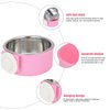 Crate Dog Bowl Removable Stainless Steel Water Food Feeder Bowls Cage Coop Cup for Cat Puppy Bird Pets